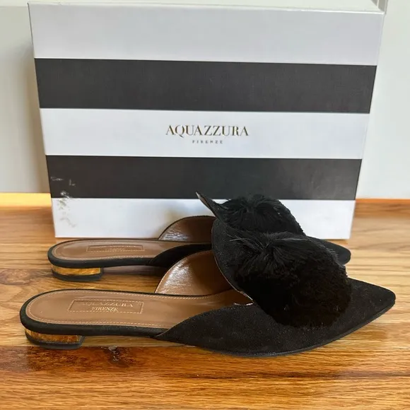 Aquazzura Powder Puff Slip On Flats