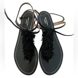 ✨AQUAZZURA✨FIRENZE Fringe Thong Flat Sandals