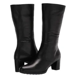 Ara Ohara High Soft Knee-High Comfort Calf Leather Boots Black 9.5 Zip Side