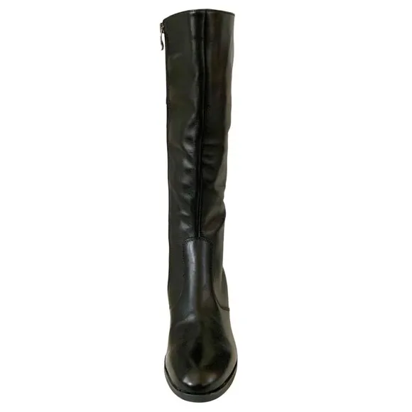 Ara Ohara High Soft Knee-High Comfort Calf Leather Boots Black 9.5 Zip Side