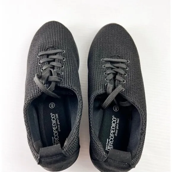 Arcopedico Womens Net 3 Knit Sneakers Shoes Comfort Size 42/10.5 Black Lace Up