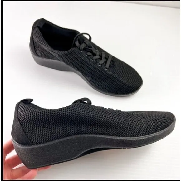 Arcopedico Womens Net 3 Knit Sneakers Shoes Comfort Size 42/10.5 Black Lace Up
