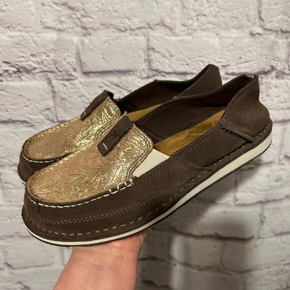 Ariat Cruiser Azteca Suede Metallic copper floral Size 9