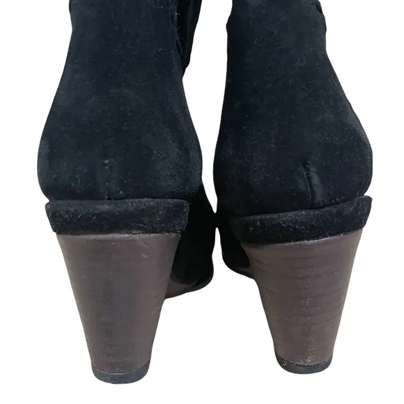 Ariat Knoxville black suede leather wedge over the knee Western boot size 6.5