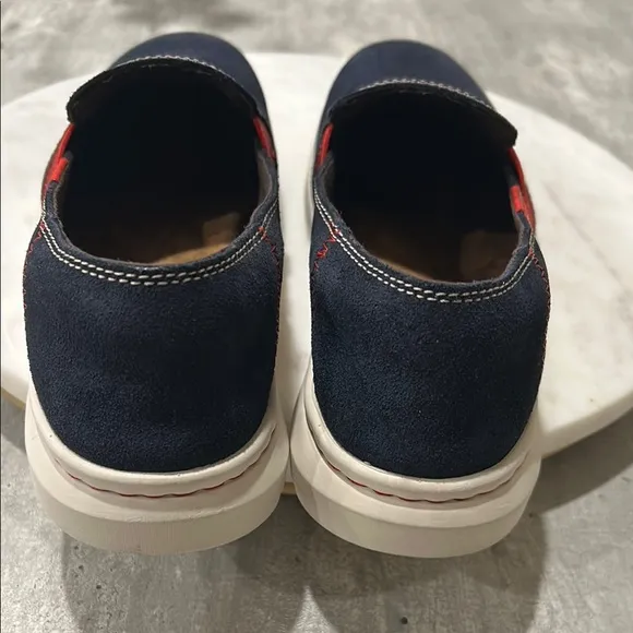 Ariat Ryder Womens 10B Leather Slip On Casual Comfort Sneakers Shoes Blue Flat