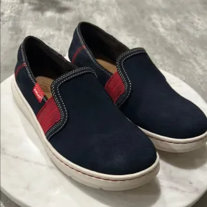 Ariat Ryder Womens 10B Leather Slip On Casual Comfort Sneakers Shoes Blue Flat