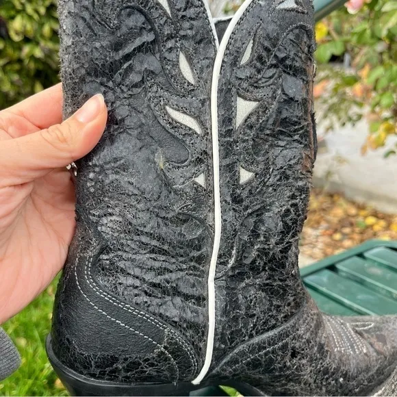 Ariat Side Saddle Punchy Distressed Cowboy Boots