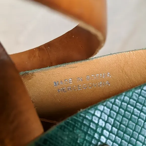 A.S. 98 genuine green leather sandals