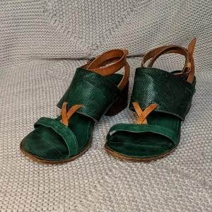 A.S. 98 genuine green leather sandals