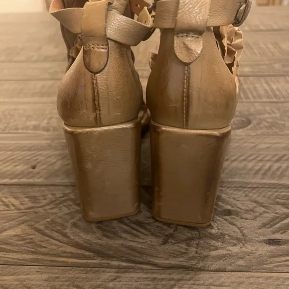 A.S.98 clay (grayish green) peep toe sandals NEW sz 37 soft leather Italy no box
