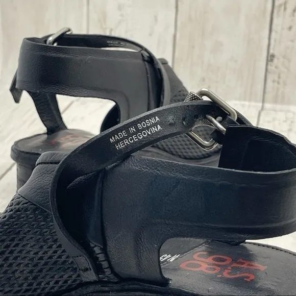 A.s.98 Keldon Sandal In Black Leather Size 6-6.5