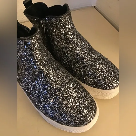 Ash girls glitter silver platform Lynn slide sneakers US 1.5 Euro 32