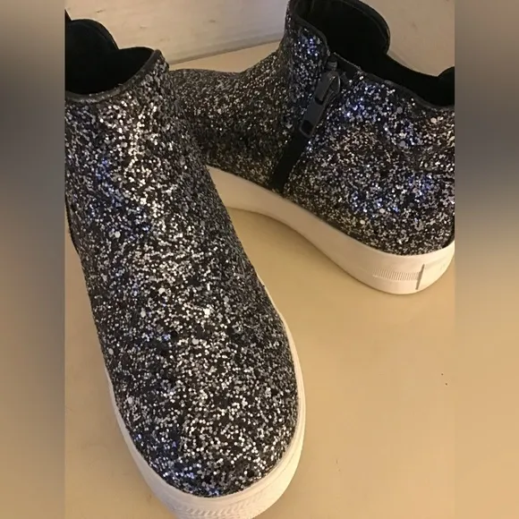 Ash girls glitter silver platform Lynn slide sneakers US 1.5 Euro 32