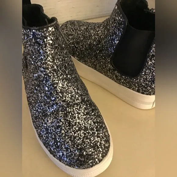 Ash girls glitter silver platform Lynn slide sneakers US 1.5 Euro 32