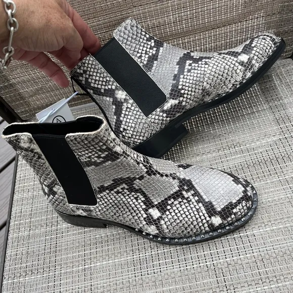 ASH LADIES SNAKE CHELSEA ROCCIO ANKLE BOOTS/6M