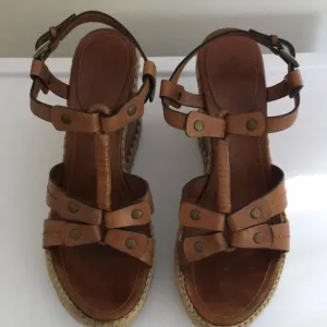 Ash leather wedge sandals