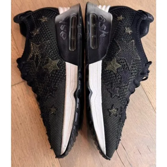 Ash Lucky Star Sneakers Size 7 38 Black Green Stars