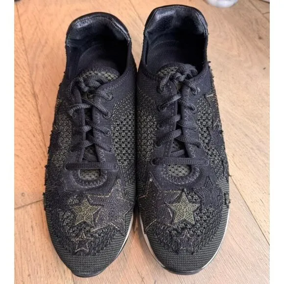 Ash Lucky Star Sneakers Size 7 38 Black Green Stars