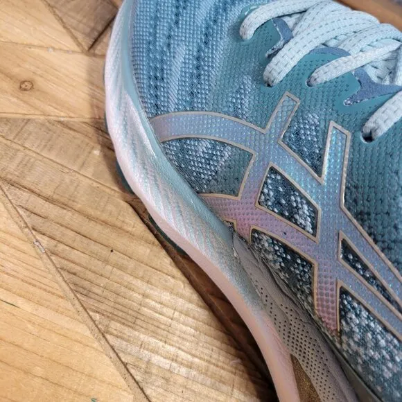 Asics Gel Nimbus 23 Running Shoes Sneakers Teal White 1012A885 Women’s Size 9