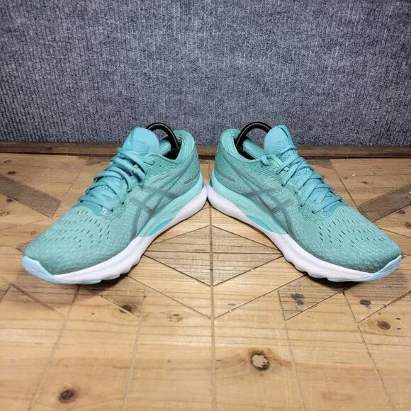 Asics Gel Nimbus 24 Womens 11 Sage / Clear Blue Athletic Running Shoes Sneakers