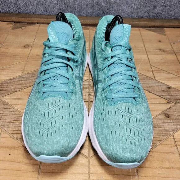 Asics Gel Nimbus 24 Womens 11 Sage / Clear Blue Athletic Running Shoes Sneakers