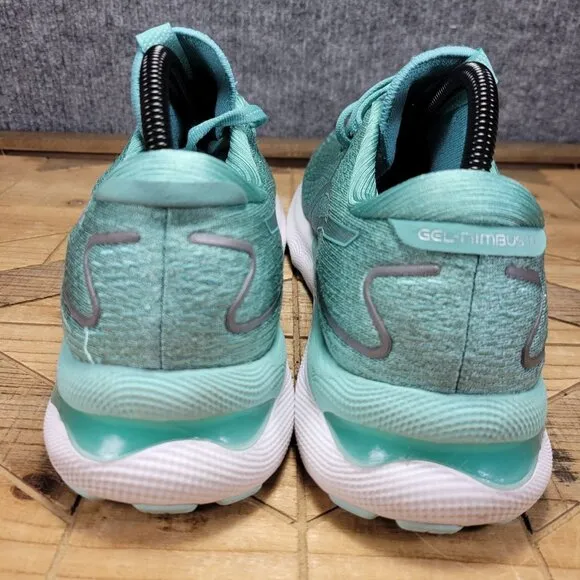 Asics Gel Nimbus 24 Womens 11 Sage / Clear Blue Athletic Running Shoes Sneakers