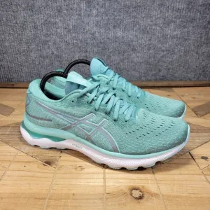 Asics Gel Nimbus 24 Womens 11 Sage / Clear Blue Athletic Running Shoes Sneakers