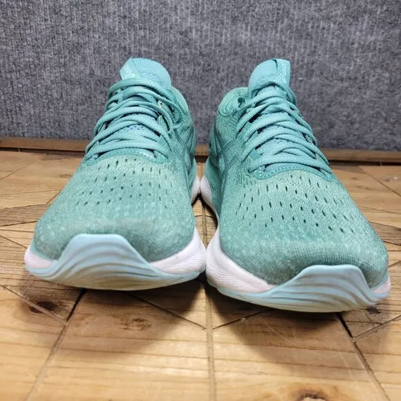 Asics Gel Nimbus 24 Womens 11 Sage / Clear Blue Athletic Running Shoes Sneakers