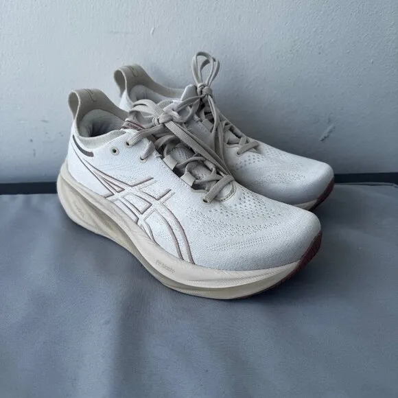 Asics Gel Nimbus 26 Womens Sneakers Running Size 7.5 Max Cushion White Umeboshi