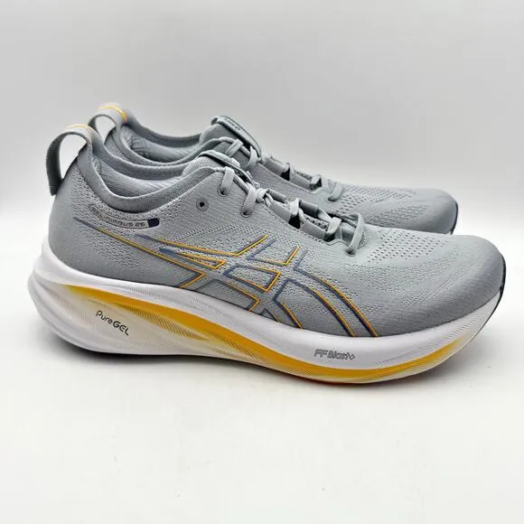 Asics Mens Gel-Nimbus 26 Running Sneaker US 12 EU 46.5 Gray Orange Athletic NIB