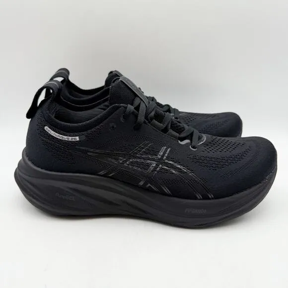 Asics Women Gel-Nimbus 26 Running Sneaker US 9.5 Wide EU 41.5 Black Athletic NIB