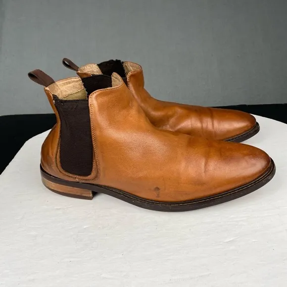 Aston Grey Pagliaga Men's 10.5 Brown Leather Chelsea Boot Ankle Boots.
