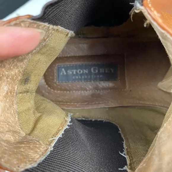 Aston Grey Pagliaga Men's 10.5 Brown Leather Chelsea Boot Ankle Boots.