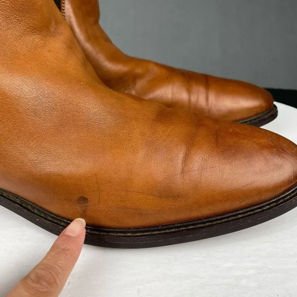 Aston Grey Pagliaga Men's 10.5 Brown Leather Chelsea Boot Ankle Boots.