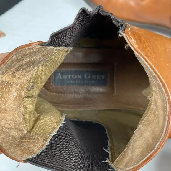 Aston Grey Pagliaga Men's 10.5 Brown Leather Chelsea Boot Ankle Boots.