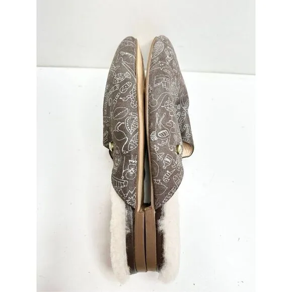 Australia Luxe Collective Marcos Mule Womens 5 Brown Leather Shearling Flats