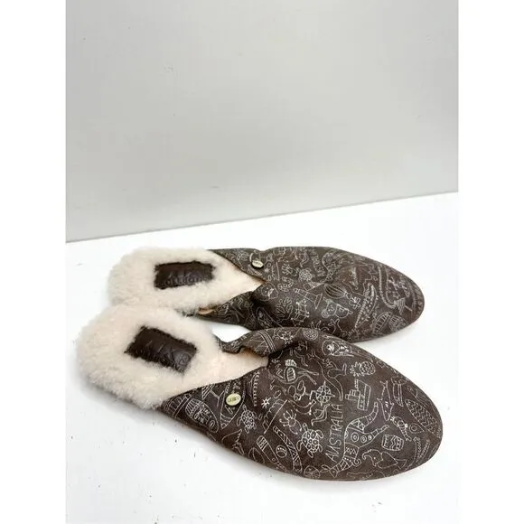 Australia Luxe Collective Marcos Mule Womens 5 Brown Leather Shearling Flats