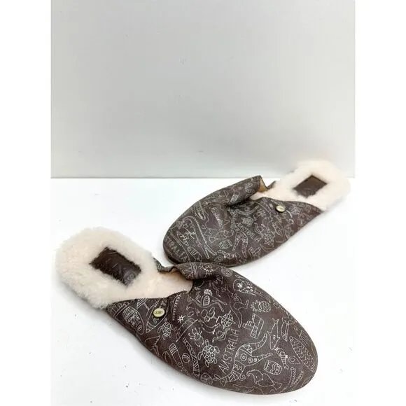 Australia Luxe Collective Marcos Mule Womens 5 Brown Leather Shearling Flats