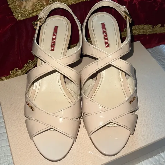 Authentic Prada logo sandals