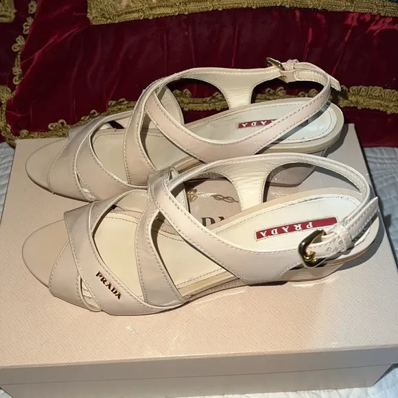 Authentic Prada logo sandals