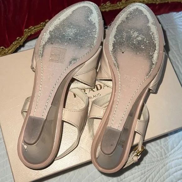 Authentic Prada logo sandals
