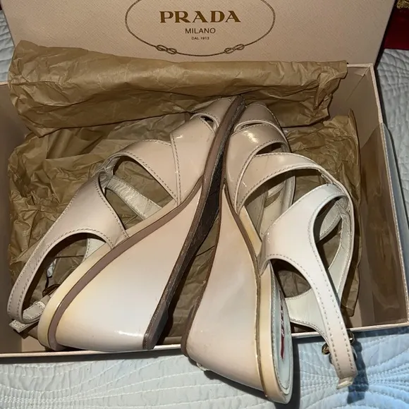 Authentic Prada logo sandals