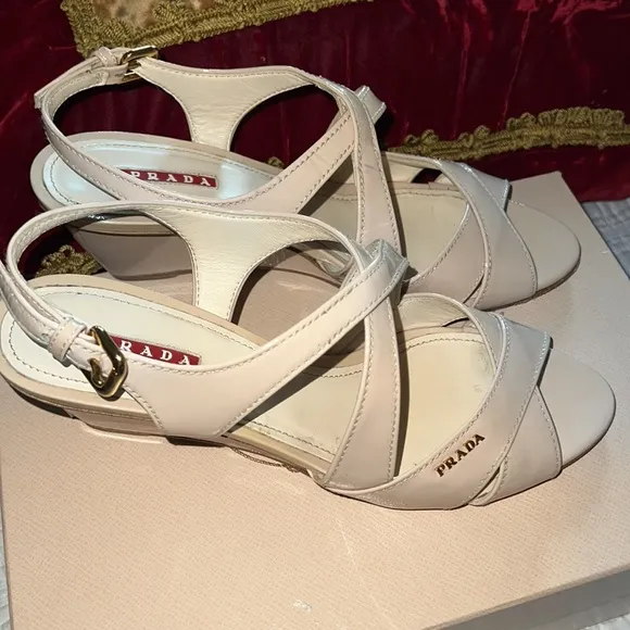 Authentic Prada logo sandals