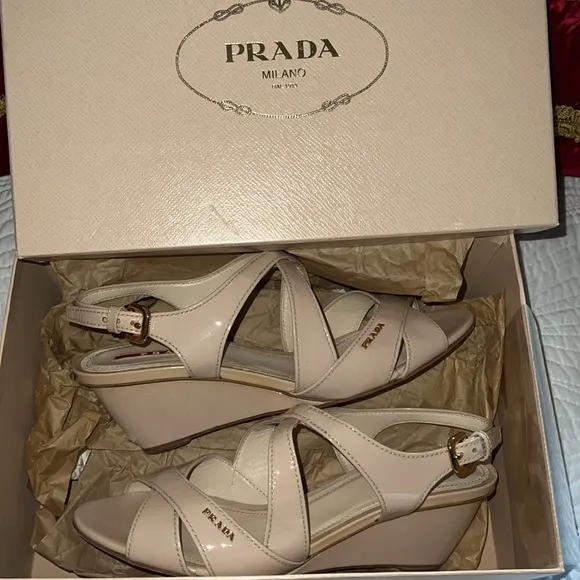 Authentic Prada logo sandals