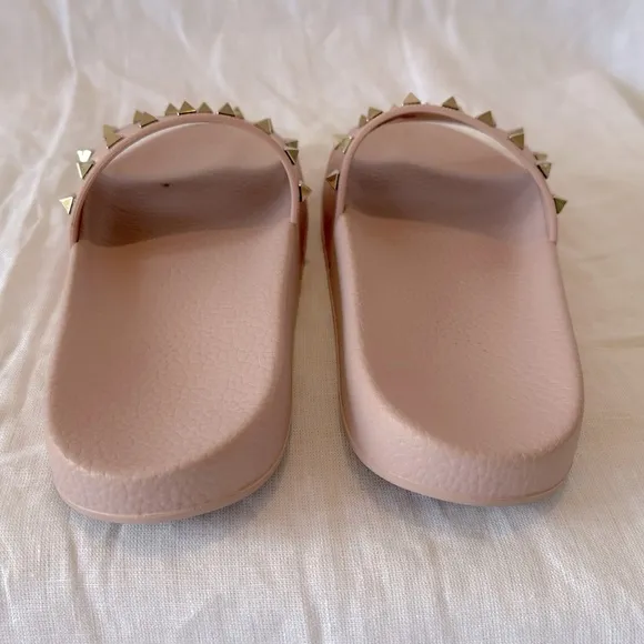 Authentic Valentino Rockstud Rubber Pool Slides Water Rose Pink 10US / 40EU