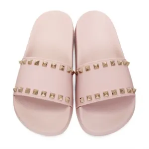 Authentic Valentino Rockstud Rubber Pool Slides Water Rose Pink 10US / 40EU