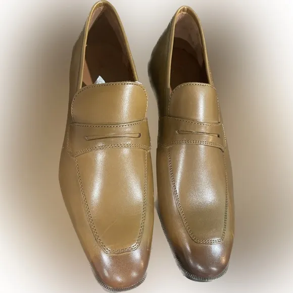 Azyrrha mens dress shoes penny loafers slip on formal size 9 leather NEW