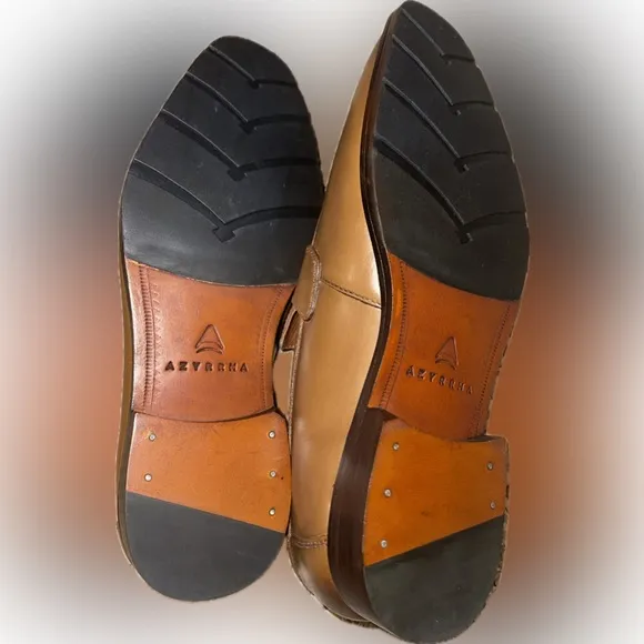 Azyrrha mens dress shoes penny loafers slip on formal size 9 leather NEW