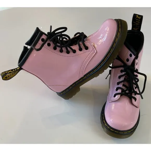 Baby Light Pink Patent Leather Side Zip Lace Up 1460 Dr. Martens Size Toddler 9