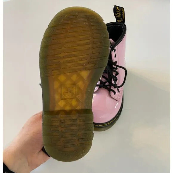 Baby Light Pink Patent Leather Side Zip Lace Up 1460 Dr. Martens Size Toddler 9